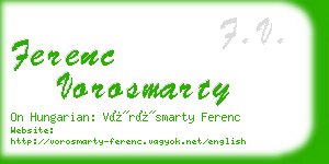 ferenc vorosmarty business card